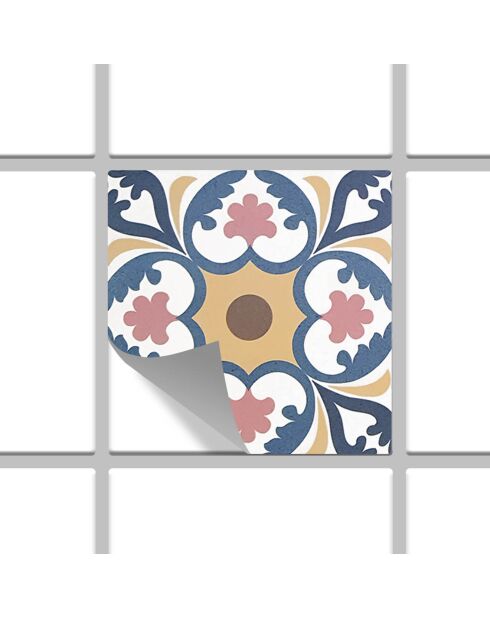 24 Stickers mosaïque Guimaraes multicolores - 15x15 cm