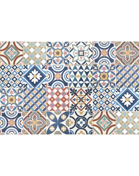24 Stickers mosaïque Guimaraes multicolores - 15x15 cm
