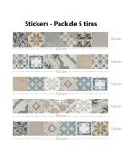 5 Bandes adhèsives mosaïque Provenza 1 multicolores - 16.6x100 cm