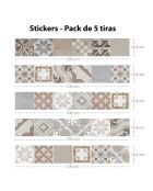 5 Bandes adhèsives mosaïque Provenza 3 multicolores - 16.6x100 cm