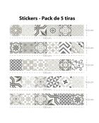 5 Bandes adhèsives mosaïque Provenza 6 multicolores - 16.6x100 cm