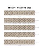 5 Bandes adhèsives mosaïque Toscana multicolores - 16.6x100 cm