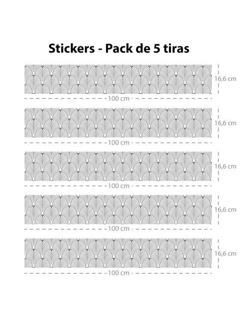 5 Bandes adhèsives Art ofco grises - 16.6x100 cm