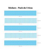 5 Bandes adhèsives Oslo bleuses - 16.6x100 cm