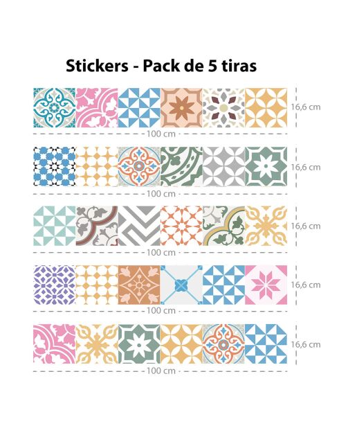 5 Bandes adhèsives Alegría multicolores - 16.6x100 cm