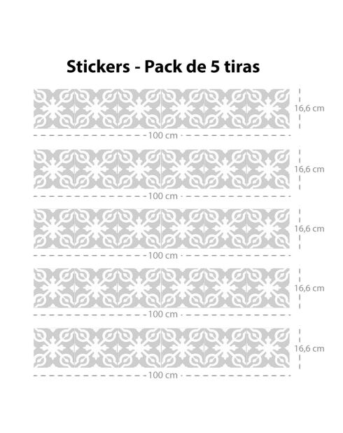5 strisce adesive Grey Connect - 16,6x100 cm