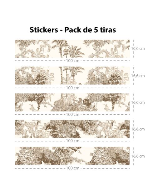 5 Bandes adhèsives Oasis sepia - 16.6x100 cm