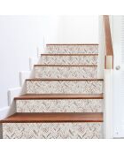 5 Bandes adhèsives Chevron maofras beige/marron - 16.6x100 cm