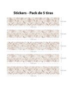 5 Bandes adhèsives Chevron maofras beige/marron - 16.6x100 cm
