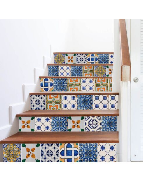 5 Bandes adhèsives Baldosas of porcelana multicolores - 16.6x100 cm