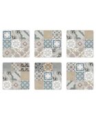 6 Dessous de verre carrés Mosaique Provenza 1 multicolores - 10x10 cm