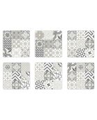 6 Dessous de verre carrés Mosaique Provenza 6 multicolores - 10x10 cm