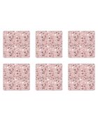 6 Dessous de verre carrés Terrazo roses - 10x10 cm