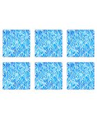 6 Dessous de verre carrés Art-ofcó bleus - 10x10 cm