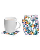 6 Dessous de verre carrés Flor ofl paraíso multicolores - 10x10 cm