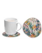 6 Dessous de verre ronds Flor ofl paraíso Mimbre multicolores - D.10 cm