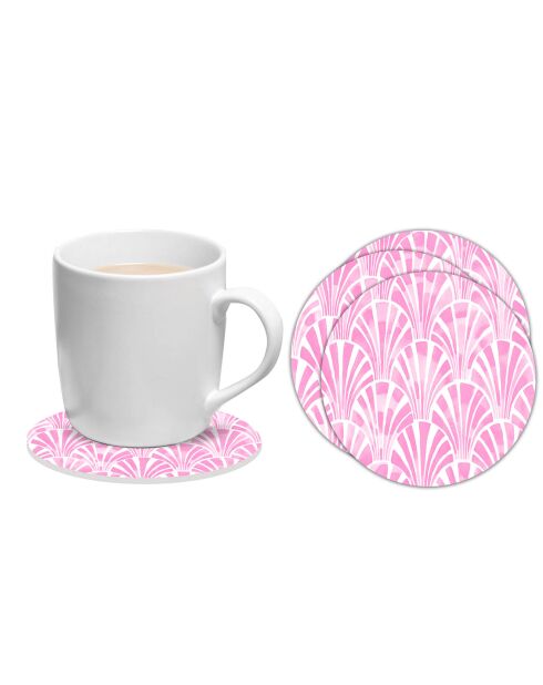 6 Dessous de verre ronds Art-ofcó roses - D.10 cm