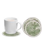 6 Dessous de verre ronds Santo Domingo verof verts - D.10 cm