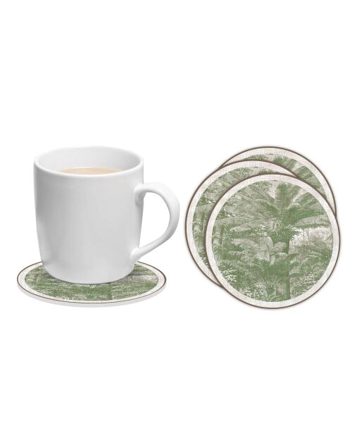 6 Dessous de verre ronds Santo Domingo verof verts - D.10 cm