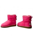 Boots fourrées Laine en Velours de Cuir Mini Bailey Bow fuchsia