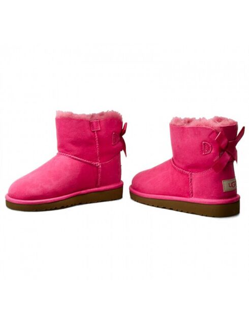 Boots fourrées Laine en Velours de Cuir Mini Bailey Bow fuchsia