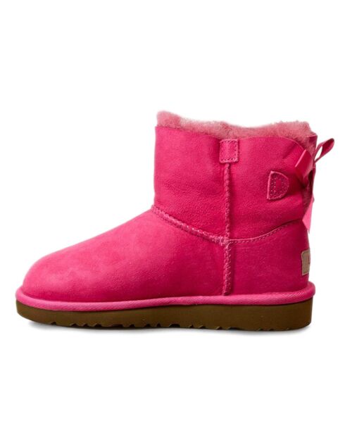 Boots fourrées Laine en Velours de Cuir Mini Bailey Bow fuchsia