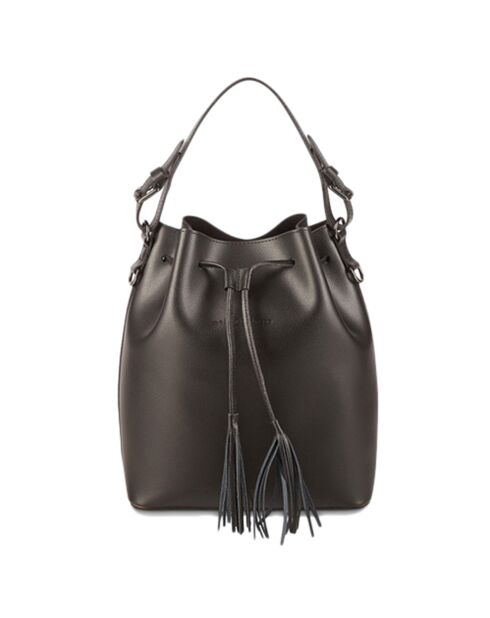 Sac seau en Cuir Jila noir - 26x13x29 cm