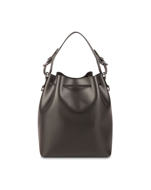 Sac seau en Cuir Jila noir - 26x13x29 cm