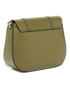 Sac bandoulière en Cuir Lisse Tex vert bouteille - 25x9x19 cm