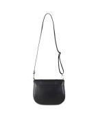 Sac bandoulière en Cuir Lisse Tex noir - 25x9x19 cm