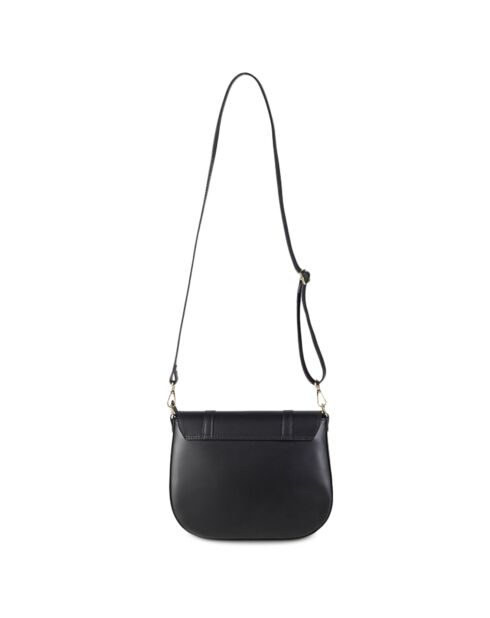 Sac bandoulière en Cuir Lisse Tex noir - 25x9x19 cm