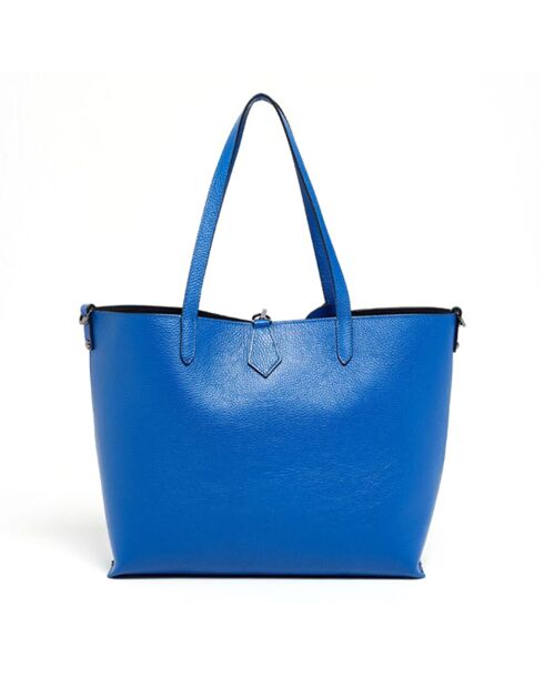 Cabas en Cuir Elix bleu marine - 36x30x11 cm