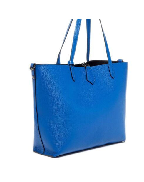 Cabas en Cuir Elix bleu marine - 36x30x11 cm