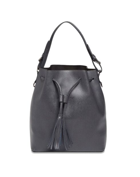 Sac Seau en Cuir Jila gris foncé - 26x13x29 cm