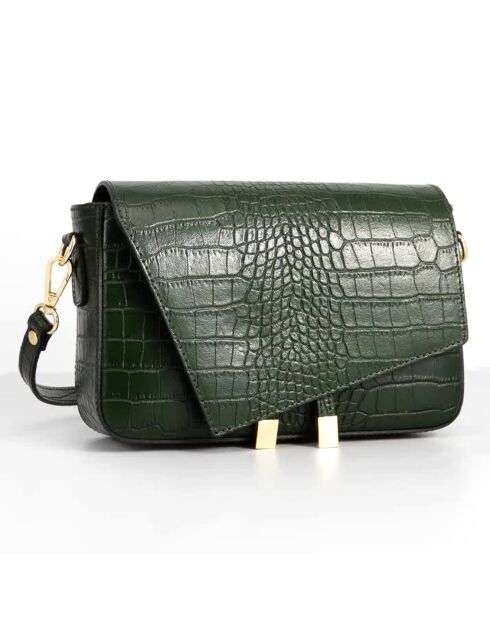 Sac bandoulière en Cuir Aela vert foncé - 22.5x15x7 cm