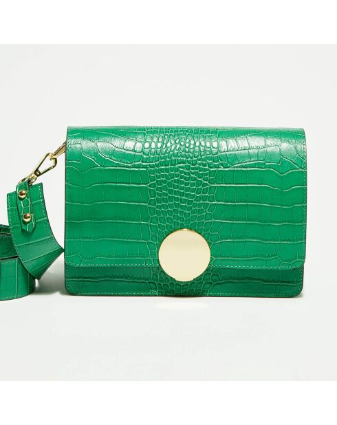 Sac bandoulière en Cuir Raba vert - 23x8.5x15.5 cm