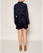 Short en coton& lin Inox noir