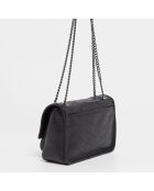 Sac bandoulière en Cuir Lyn noir - 21x7.5x14.5 cm