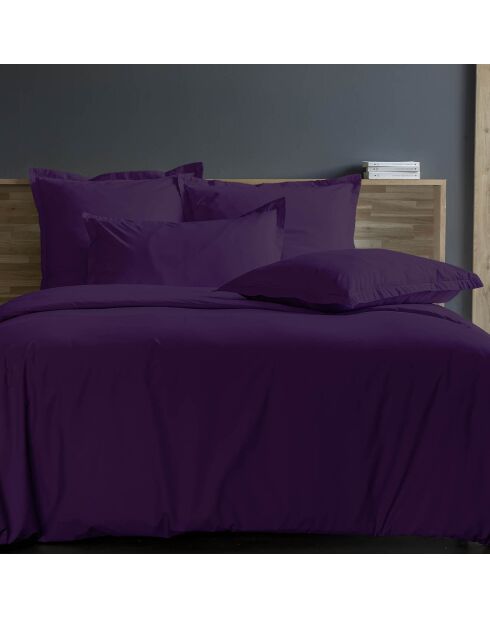 Housse de couette 100% Satin de Coton aubergine