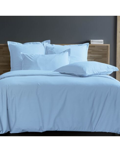 Housse de couette 100% Percale de Coton bleu clair