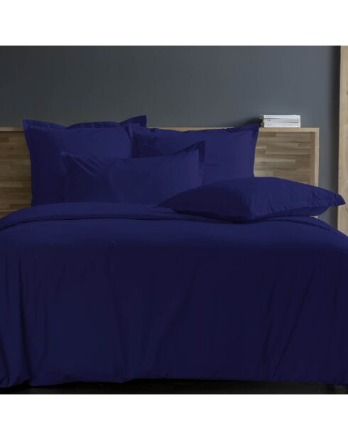 Housse de couette 100% Percale de Coton bleu nuit