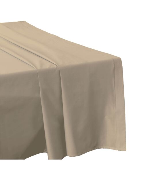 Drap plat 100% Percale de Coton ficelle