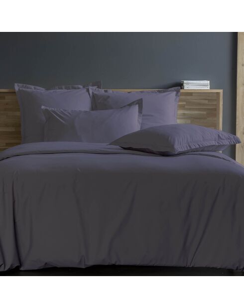 Copripiumino in raso di cotone 100% grigio antracite