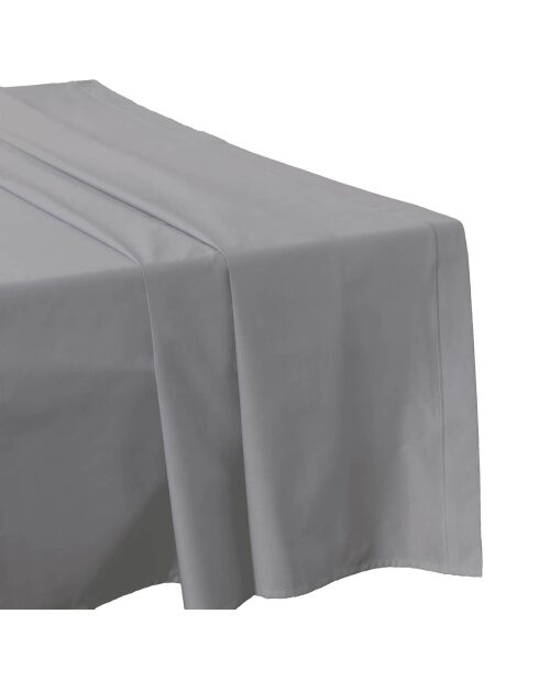 Drap plat 100% Percale de Coton gris perle