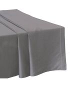 Drap plat 100% Satin de Coton gris perle
