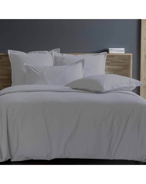 Housse de couette 100% Percale de Coton gris perle