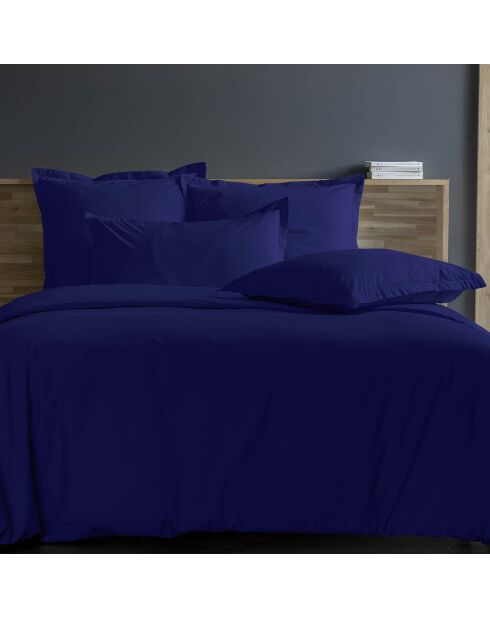 Housse de couette 100% Satin de Coton bleu marine