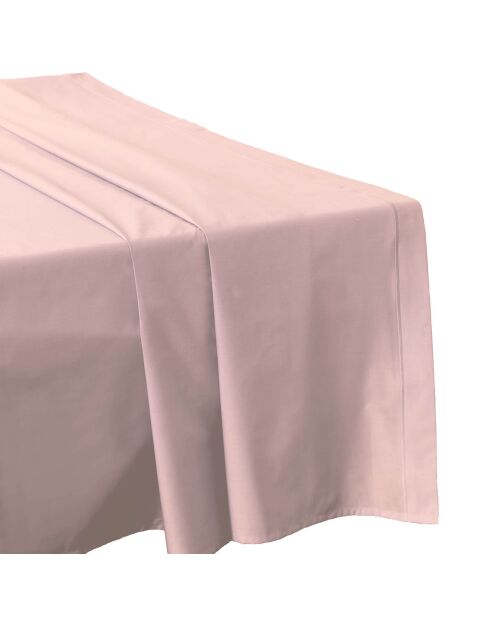 Drap plat 100% Percale de Coton rose poudré