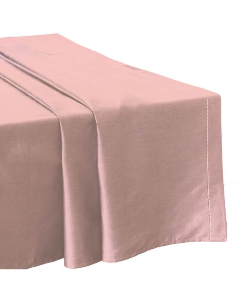 Drap plat 100% Satin de Coton rose poudré