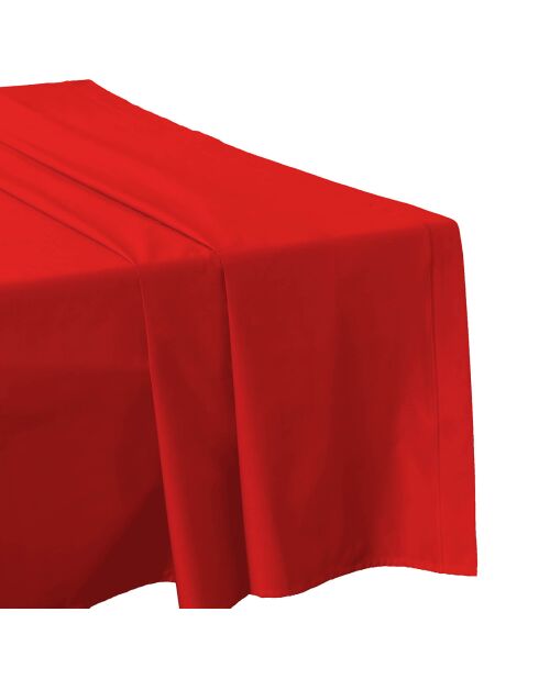 Drap plat 100% Percale de Coton rouge